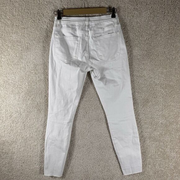 Frame Denim White Jeans NWT Size 26 Le Skinny De Jeanne Blanc White Step Hem - Picture 14 of 14